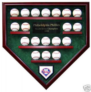 19 BASEBALL WORLD SERIES HOMEPLATE SHAPED DISPLAY CASE   SPORTS CASE