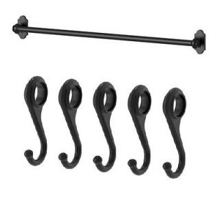 IKEA steel rail 22 + 5 hook utensil hanger kitchen storage holder