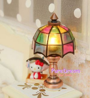 Dollhouse Mosaic 3V LED Table Lamp with Switch Battery Operated LD007E