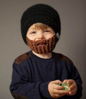 Beardo Kids   Black with Brown beard   Bearded Hat Childrens