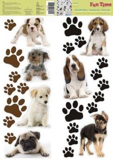 PUPPY DOG 27 Removable Wall Decals Puppies Paw Prints Room Decor