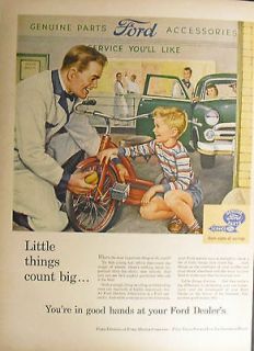 1953 Ad Little Things Count Big Ford Genuine Parts Service Dealers