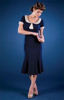 Stop Staring Raileen Dress Navy w/ tan accents