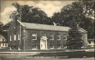 COCHITUATE MA American Legion Hall Old Postcard