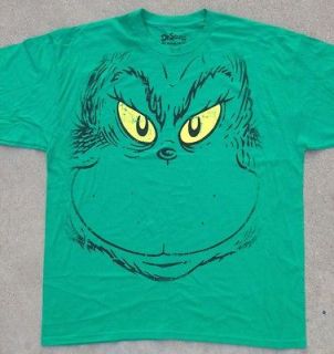 The Grinch Who Stole Christmas Big Grinch Face Tee Shirt by Hybrid