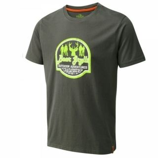 Bear Grylls Outdoor Adventure T Shirt in Black Pepper Chest 44 X