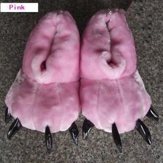 Animal Paw Slippers Warm Soft Adorable Winter indoor Shoes Woman Man