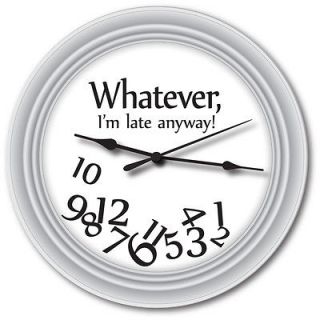 Late Anyway Wall Clock   Novelty Gag Office Kitchen Decor   GIFT
