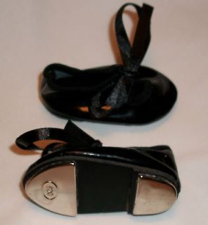 American Girl Battat 18 doll Black Patton leather Tap Dance Shoes NEW
