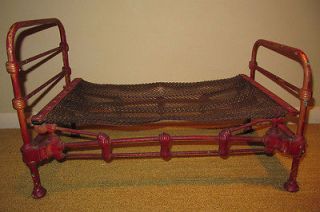 Vintage Cast Iron Salesmans Sample Bed Dolls Bed