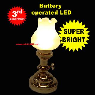 Tulip Table SUPER bright battery operated LED LAMP Dollhouse miniature