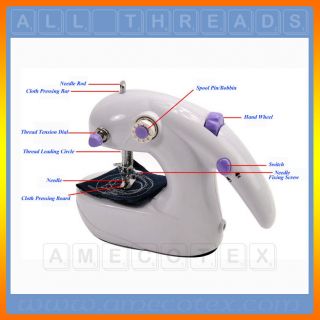 In 1 White Handheld Desk Battery Operated Sewing Machine 9933