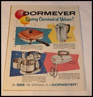 ORIGINAL 1957 DORMEYER SMALL APPLIANCE MiXER ViNTAGE AD ✔ FREE SHiP