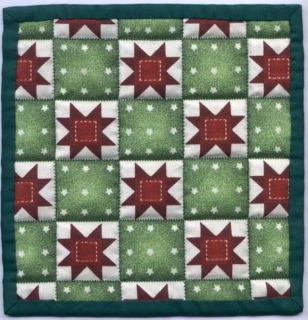 STARS & SQUARES Dollhouse Quilt Mini Bed Linens FREE US SHIPPING
