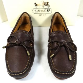 COACH PATRICE SOFT TUMBLED CHESTNUT LEATHER LOAFER FLATS 5 11
