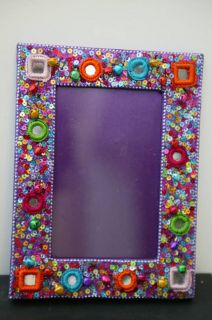 or Turquoise PHOTO FRAMES Indian Glitz Style Sequins bells & mirrors
