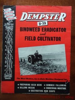 39 Weed Eradicator Field Cultivator Catalog Brochure Beatrice NE