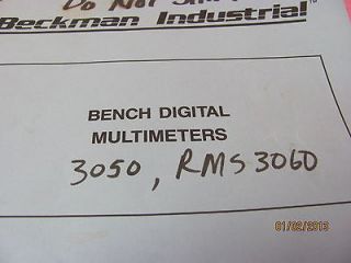 BECKMAN 3050, RMS306   Bench Digital Multimeters   Service Manual