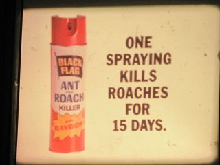 16mm TV Commercial / Black Flag Roach Spray In Spray Cans