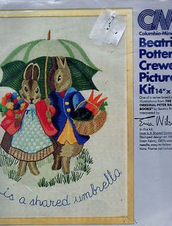 Beatrix Potter Crewel Embroidery Kit Peter Rabbit Umbrella Erica