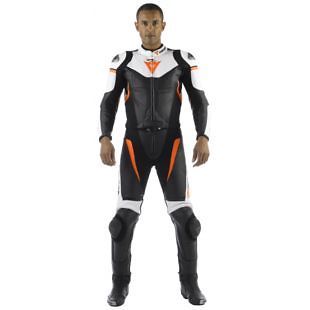 DAINESE AVRO DIV. 2 PIECE LEATHER SUIT WHITE BLACK WHITE 46 EURO 36 US