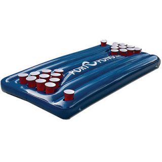 Inflatable Floating Pool Beer Pong Table   Blue   Water Drinking Games