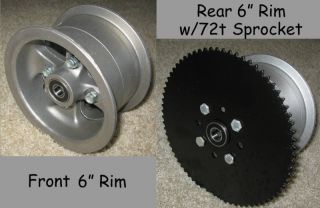 Mini Bike 6 Front/Rear Aluminum Wheel Set, 72t