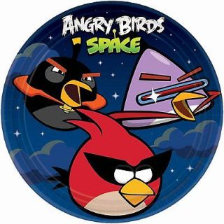 ANGRY BIRDS SPACE ~(8) Large LUNCH or DINNER Plates 9 ~ Birthday