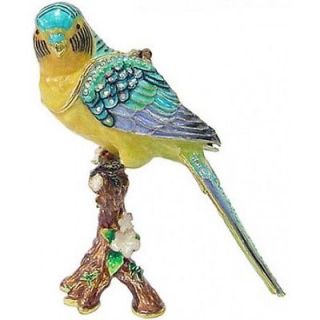 RUCINNI Parrot Jeweled Trinket/Pill Box with SWAROVSKI Crystals