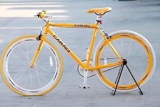 53cm mens womens yellow single speed fixie fixed gear bike bicycle