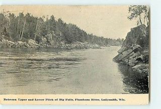 , Wisconsin WI Upper & Lower Pitch Big Falls Flambeau River c1910