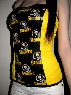 DIY NFL Football Pittsburgh STEELERS Jersey Corset Fashion Top Size S