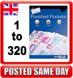 A4 Clear Punched Plastic Pockets Wallets Ringbinder Folder File