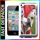 Big Eyed Cute Dog in Christmas Holiday Costume Case For iPod Touch 4th