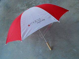NEW Rare LG  Big Rain Umbrella Red & White Gift Spring Showers