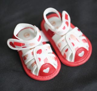 NEW Boy Girl Hearts Sandals w/ Rubber Sole 3 18 Months Size 3/5