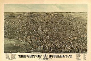 1880 BUFFALO, NEW YORK City View, Historic Survey MAP repo, NICE