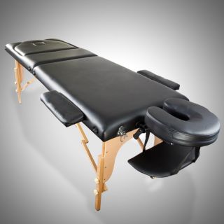 Black PU Portable Massage Incline Table Carry Case Spa Tattoo Therapy