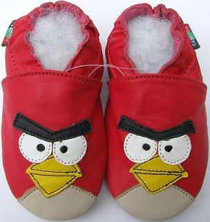shoeszoo soft sole leather baby shoes angry bird red 0 6m S