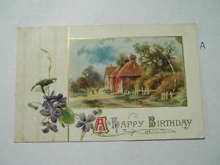 Antique Postcard EMBOSSED Birthday 1910 Franklin Stamp Titusville PA