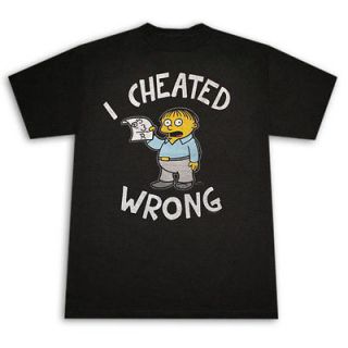 The Simpsons Ralph I Cheated Wrong Black Graphic T Shirt