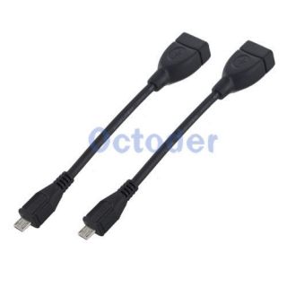 Pack USB 2.0 Micro B Male to A Female OTG Converter Cable for Google