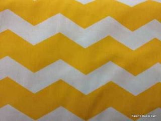 Yellow White Chevron Zigzag Stripe Striped Pattern Print Curtain