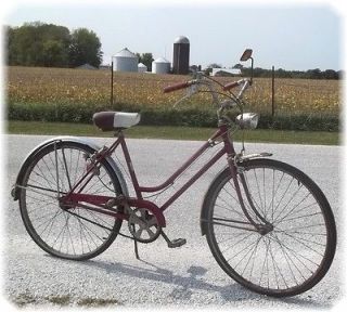 Schwinn Breeze 1975 Vintage Bike Womens Girl Red Generator Light FREE