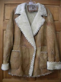 Madison Creek Outfitters Womens Size Medium Leather Shearling Coat