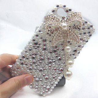 Bling blingy butterfly pearl cover case for iphone 4 4S