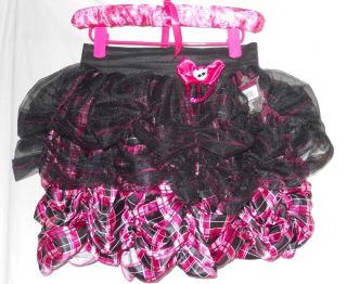 New Monster High Petti Skirt Draculaura Pink Black Plaid Dress Up H