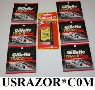 Gillette Trac II Plus Razor Blades cartridges Gallant Shaver Handle