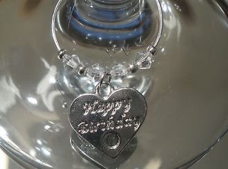 happy birthday lucky sixpence charm swarovski heart any date coin gift