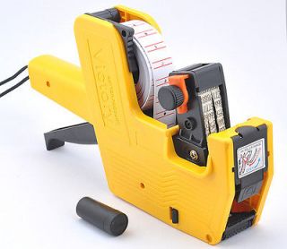 Yellow MX 5500 8 Digits Price Tag Gun White w/ Red lines labels +1 Ink